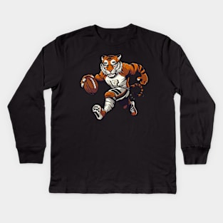 Tigers Touchdown American Football Kids Long Sleeve T-Shirt